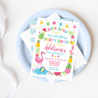 Flamingo Pool Party Geburtstag Einladung