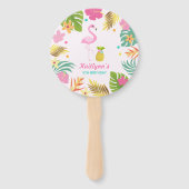Flamingo Pool Party Hand Fan Flamingo Gastgeschenk Fächer (Vorderseite)
