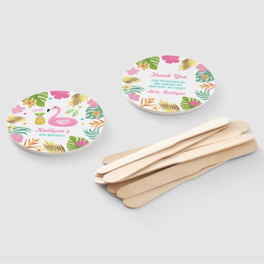 Flamingo Pool Party Hand Fan Flamingo Gastgeschenk Fächer (Non-assembled)