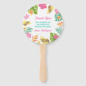 Flamingo Pool Party Hand Fan Flamingo Gastgeschenk Fächer (Rückseite)