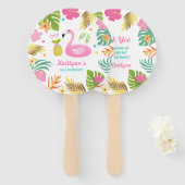 Flamingo Pool Party Hand Fan Flamingo Gastgeschenk Fächer (Vorne und Hinten)