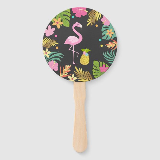 Flamingo Pool Party Hand Fan Flamingo Gastgeschenk Fächer (Vorderseite)