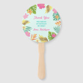 Flamingo Pool Party Hand Fan Flamingo Gastgeschenk Fächer (Rückseite)