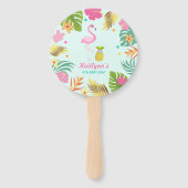 Flamingo Pool Party Hand Fan Flamingo Gastgeschenk Fächer (Vorderseite)