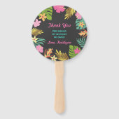 Flamingo Pool Party Hand Fan Flamingo Gastgeschenk Fächer (Rückseite)