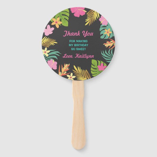 Flamingo Pool Party Hand Fan Flamingo Gastgeschenk Fächer (Rückseite)