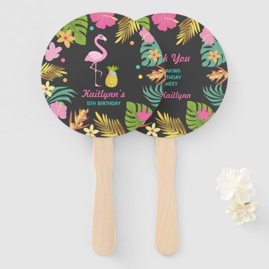 Flamingo Pool Party Hand Fan Flamingo Gastgeschenk Fächer (Vorne und Hinten)