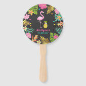 Flamingo Pool Party Hand Fan Flamingo Gastgeschenk Fächer (Vorderseite)