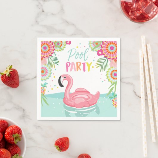 Flamingo Pool Party Napkins Tropical Pool Floß Serviette (Beispiel)