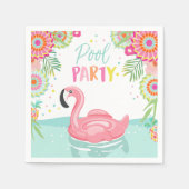 Flamingo Pool Party Napkins Tropical Pool Floß Serviette (Vorderseite)
