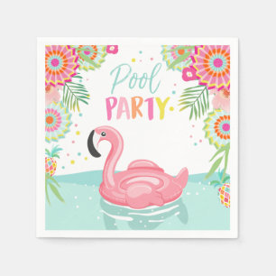Flamingo Pool Party Napkins Tropical Pool Floß Serviette