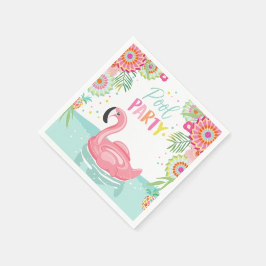 Flamingo Pool Party Napkins Tropical Pool Floß Serviette (Ecke)