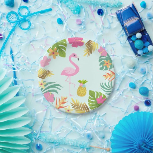 Flamingo-Pool-Party-Papier-tropisches Pool-Party Pappteller (Party)