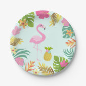 Flamingo-Pool-Party-Papier-tropisches Pool-Party Pappteller (Vorderseite)