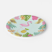 Flamingo-Pool-Party-Papier-tropisches Pool-Party Pappteller (Schrägansicht)