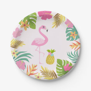 Flamingo-Pool-Party-Papier-tropisches Pool-Party Pappteller