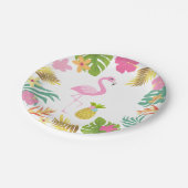 Flamingo-Pool-Party-Papier-tropisches Pool-Party Pappteller (Schrägansicht)