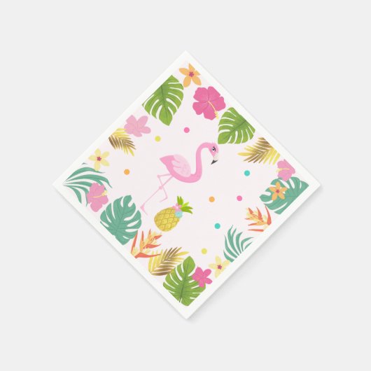 Flamingo Pool Party Party Napkin Tropical Flamingo Serviette (Ecke)