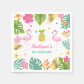 Flamingo Pool Party Party Napkin Tropical Flamingo Serviette (Vorderseite)
