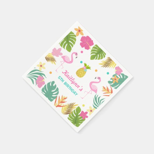 Flamingo Pool Party Party Napkin Tropical Flamingo Serviette (Ecke)