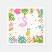 Flamingo Pool Party Party Napkin Tropical Flamingo Serviette (Vorderseite)