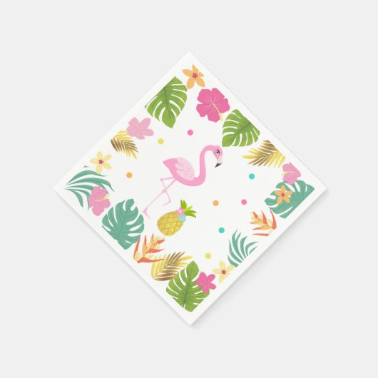 Flamingo Pool Party Party Napkin Tropical Flamingo Serviette (Ecke)