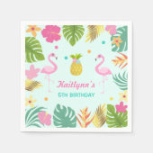 Flamingo Pool Party Party Napkin Tropical Flamingo Serviette (Vorderseite)