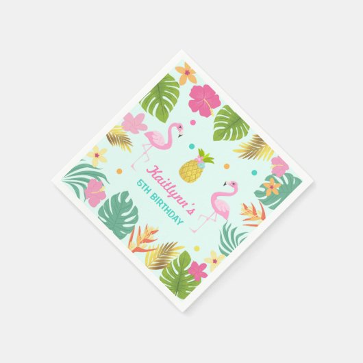 Flamingo Pool Party Party Napkin Tropical Flamingo Serviette (Ecke)