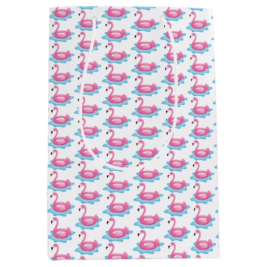 Flamingo Pool Party Rosa Flamingos Party Beutel Mittlere Geschenktüte (Vorderseite)