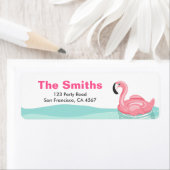 Flamingo Pool Party Rücksendeadresse Label Tropica (Insitu)