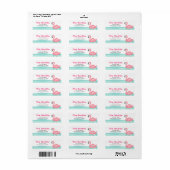 Flamingo Pool Party Rücksendeadresse Label Tropica (Vorne)