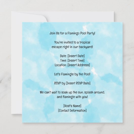 Flamingo Pool Party! Save The Date (Rückseite)