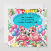 Flamingo Pool Party! Save The Date (Vorderseite)