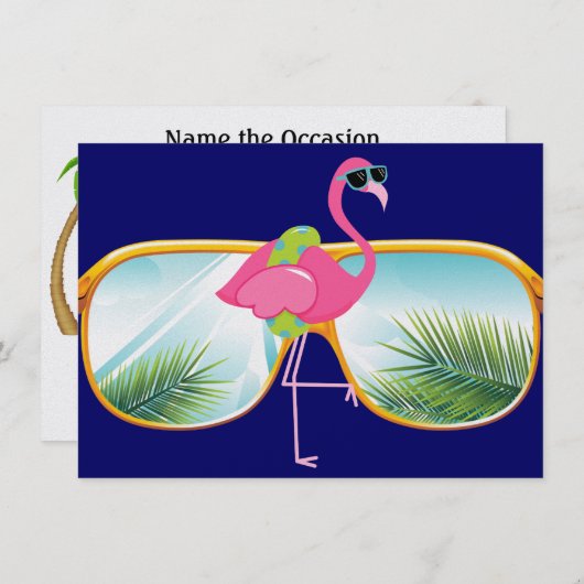 Flamingo Pool / Party - SRF Einladung (Vorne/Hinten)