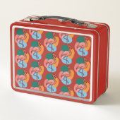 Flamingo Pop art colorful Metall Brotdose (Rückseite)