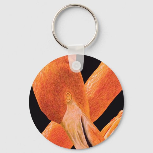Flamingo Portrait Schlüsselanhänger (Vorderseite)