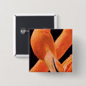 Flamingo-Porträt Button (Vorne & Hinten)