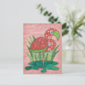 Flamingo Postcard Postkarte (Stehend Vorderseite)