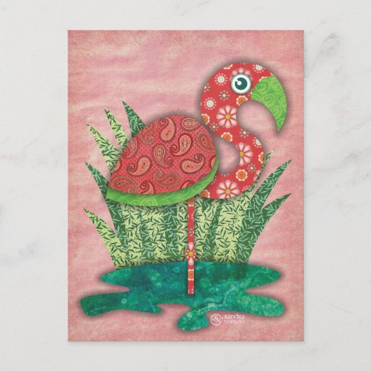 Flamingo Postcard Postkarte (Vorderseite)