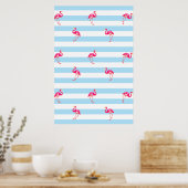 Flamingo-Poster, Flamingo-Muster, Vogelposter, Poster (Küche)