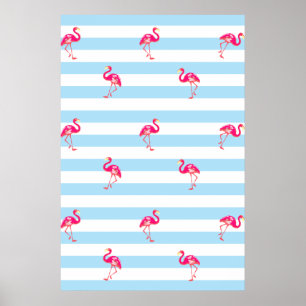 Flamingo-Poster, Flamingo-Muster, Vogelposter, Poster