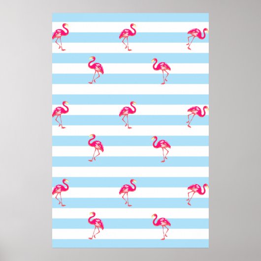 Flamingo-Poster, Flamingo-Muster, Vogelposter, Poster (Vorne)