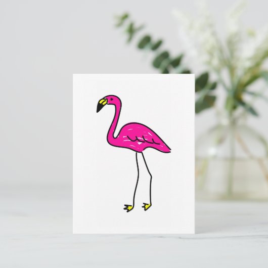 Flamingo Postkarte (Stehend Vorderseite)