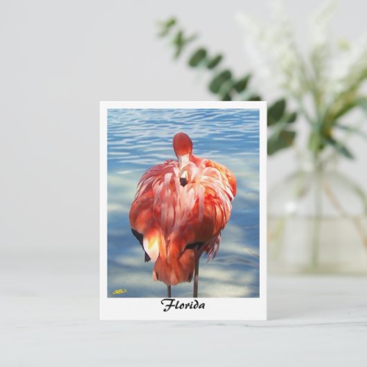 Flamingo Postkarte (Stehend Vorderseite)