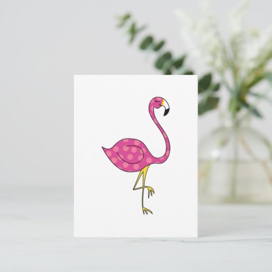 Flamingo Postkarte (Stehend Vorderseite)