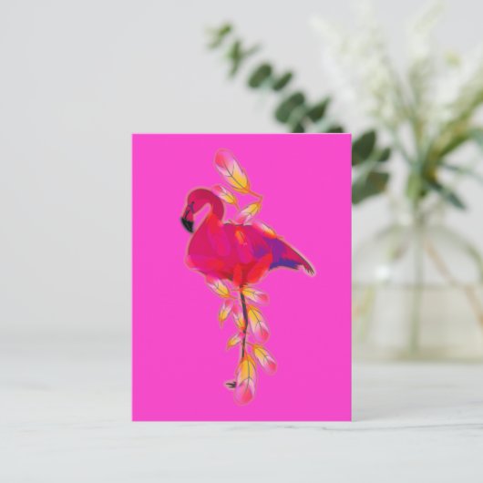 Flamingo Postkarte (Stehend Vorderseite)