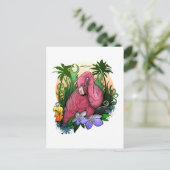 Flamingo Postkarte (Stehend Vorderseite)
