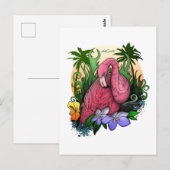 Flamingo Postkarte (Vorne/Hinten)