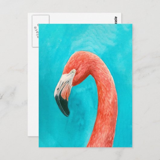 Flamingo Postkarte (Vorne/Hinten)