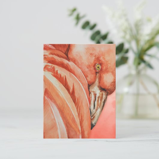 Flamingo Postkarte (Stehend Vorderseite)